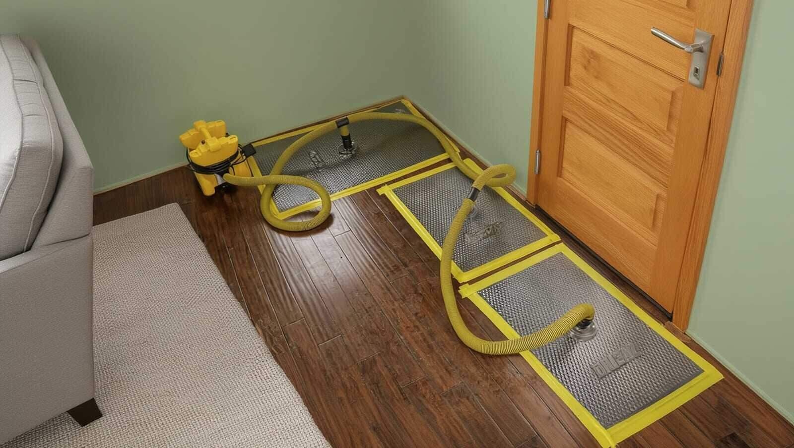 SummitFrame Restore drying equipment running on a water-damage job in Addison, TX